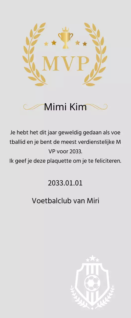 Luxe kampioenschapsborden met gouden lauweren en trofeeën