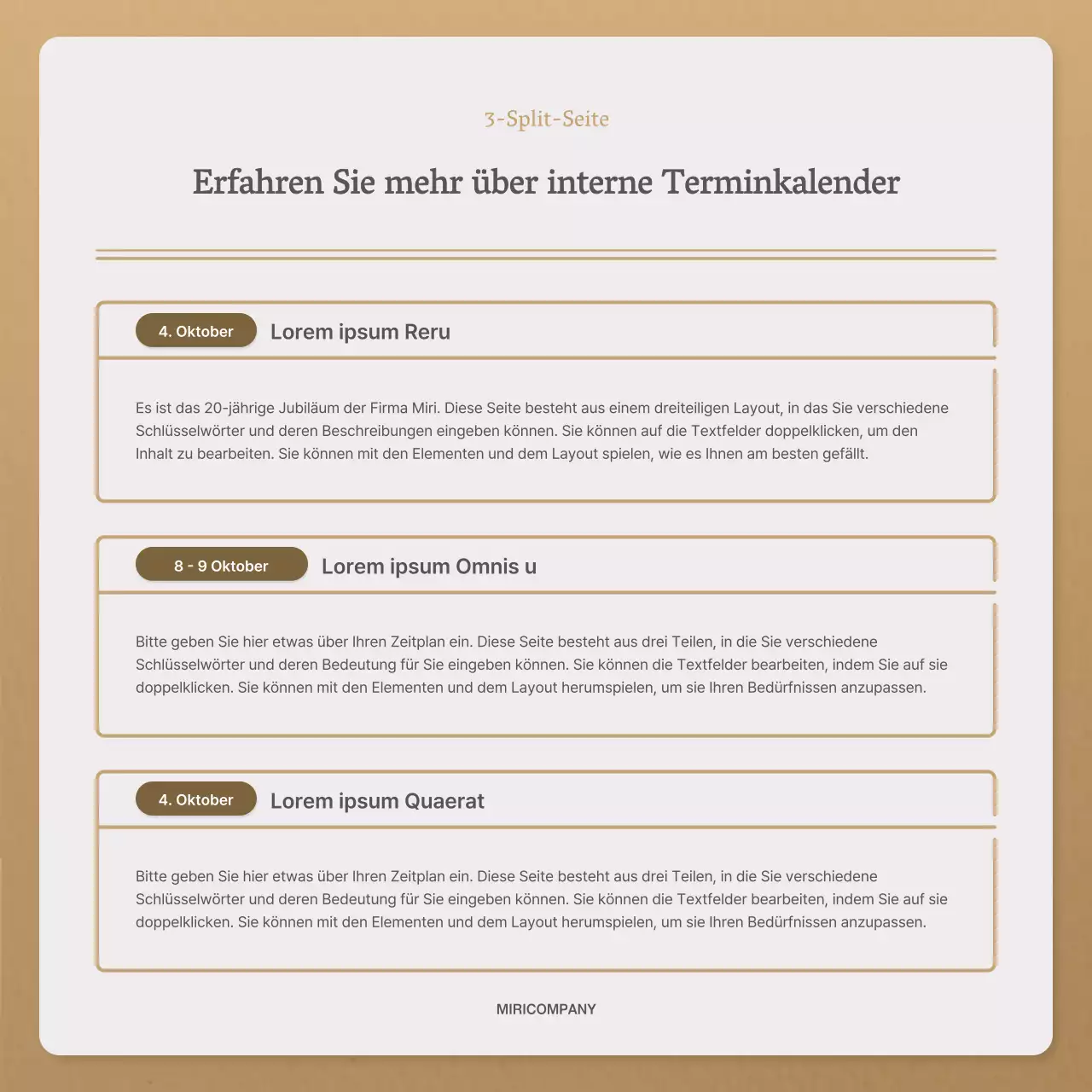 Ein einfacher Herbstbrief in Beige und Braun Newsletter Post