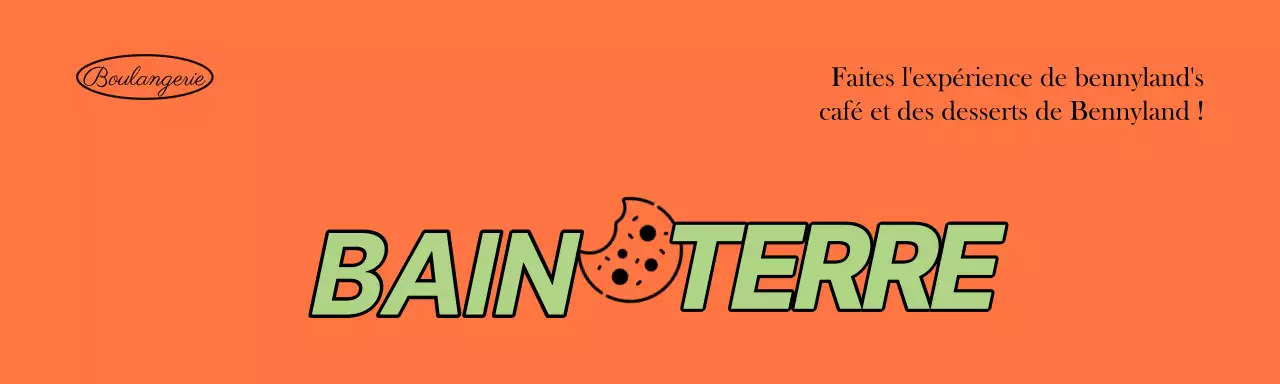 Emballage de biscuits de boulangerie et de café orange et chartreuse