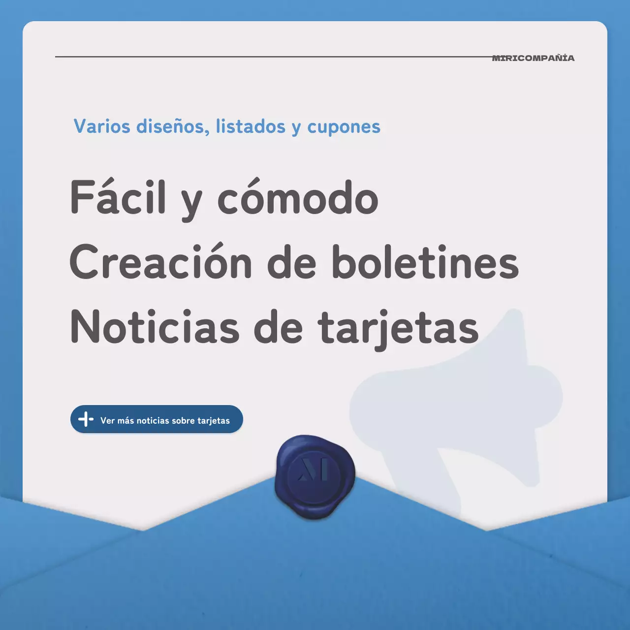 Una carta sencilla en azul y azul marino boletín correo