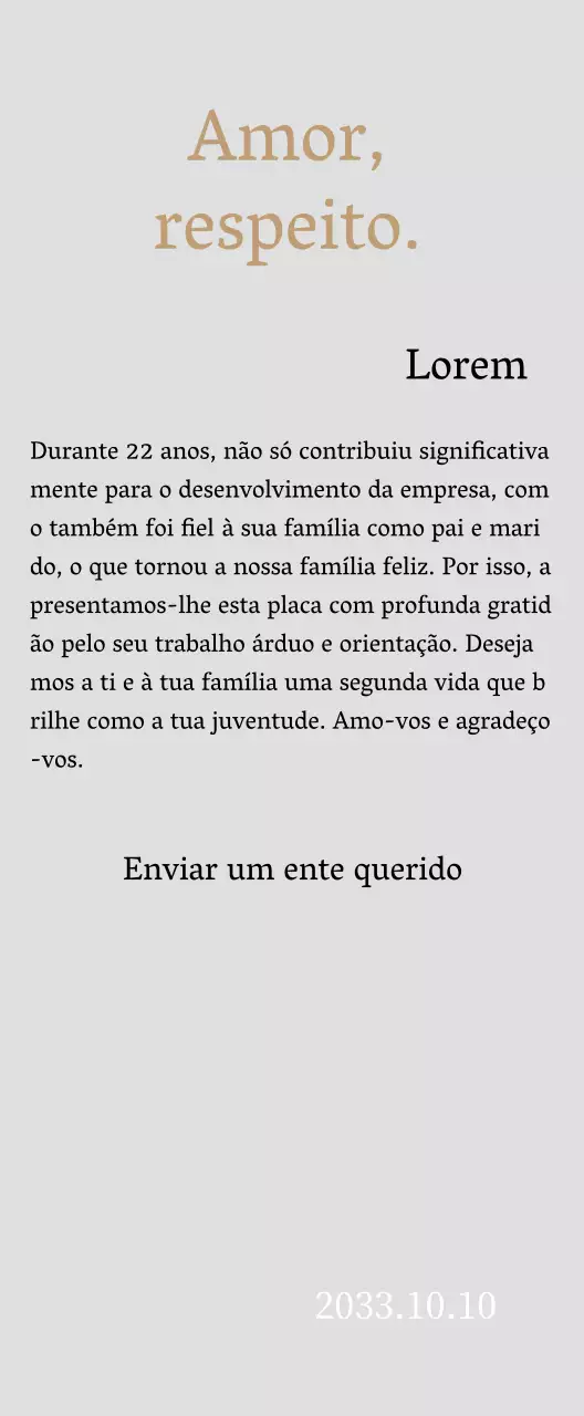 Placa de agradecimento elegante com ouro e folhas