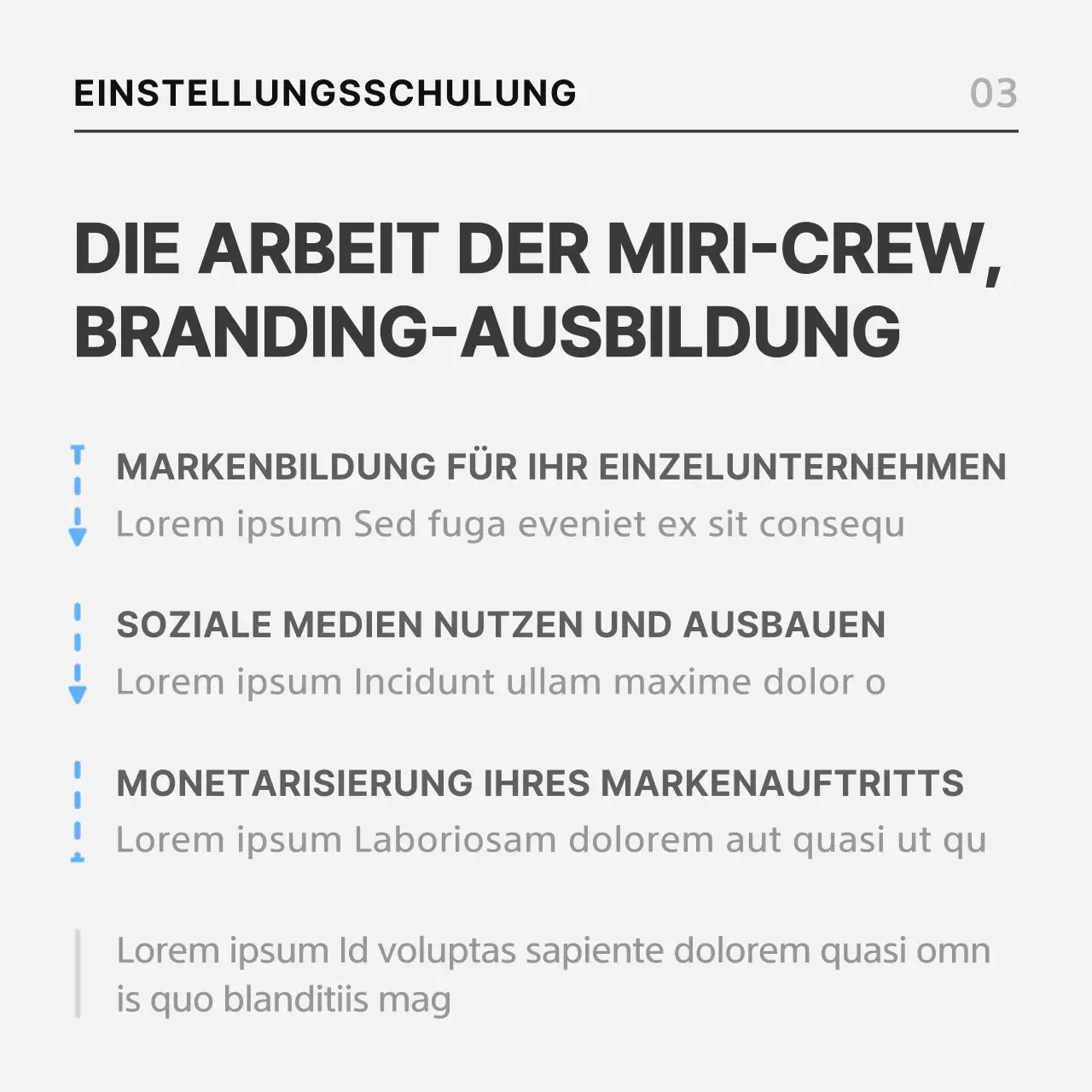 Eine einfache Stellenausschreibung in Schwarz und Blau