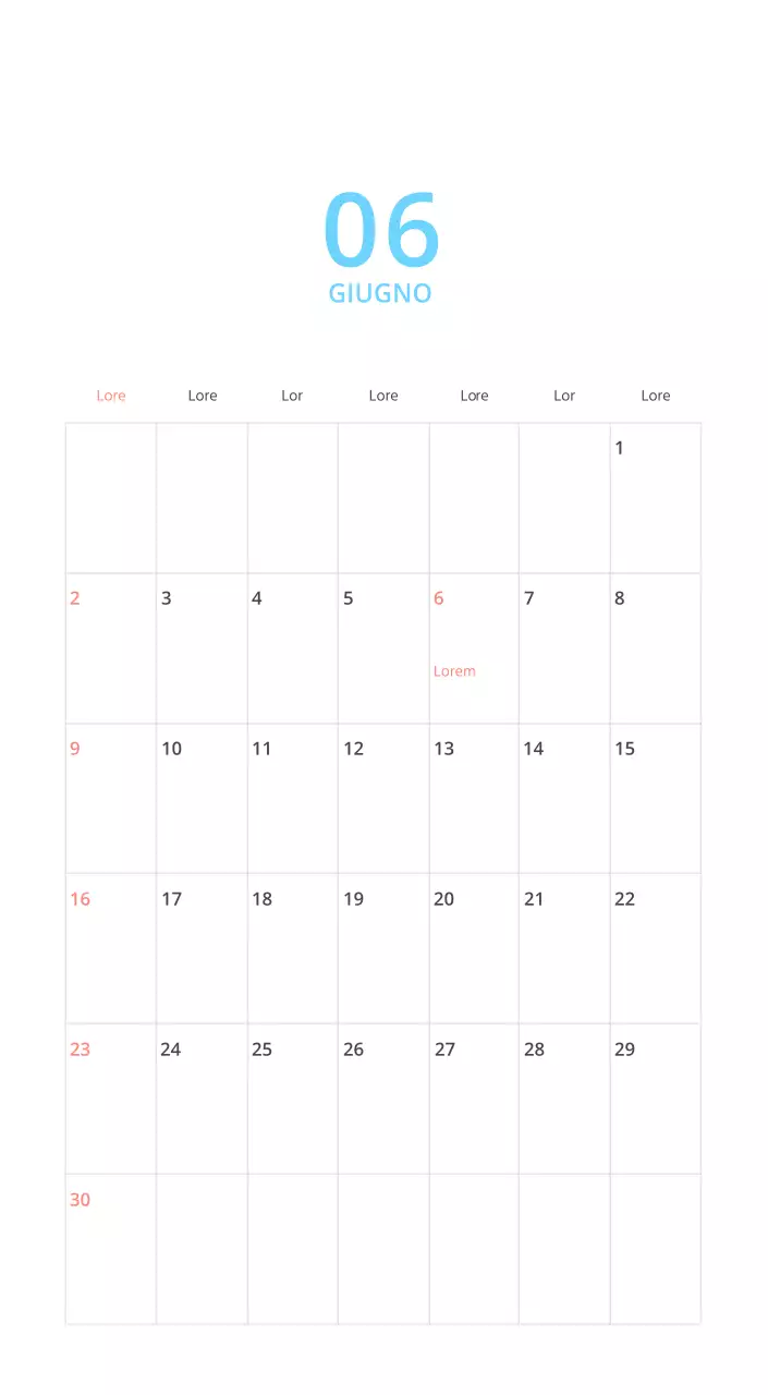 Calendario illustrato multicolore