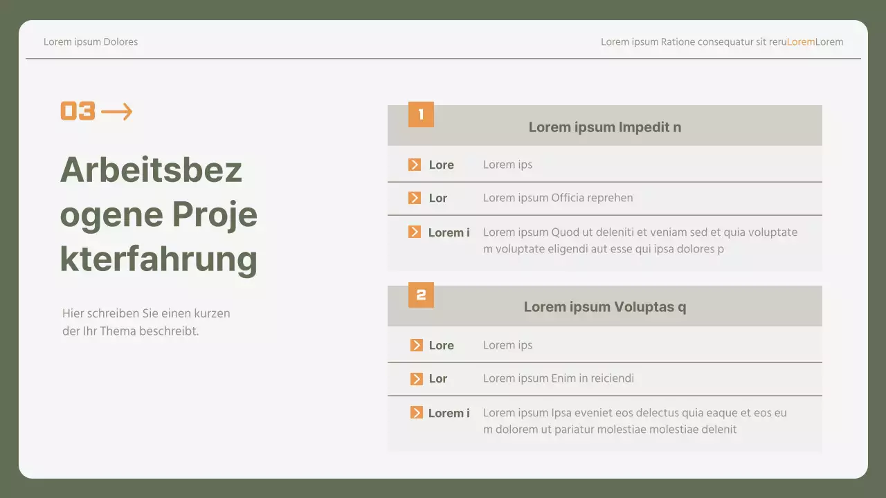 Einfaches Anschreiben für Berufseinsteiger in khaki und gelb