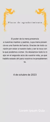 Placa de agradecimiento con motivo del Día de la Madre e ilustración de un ave fénix