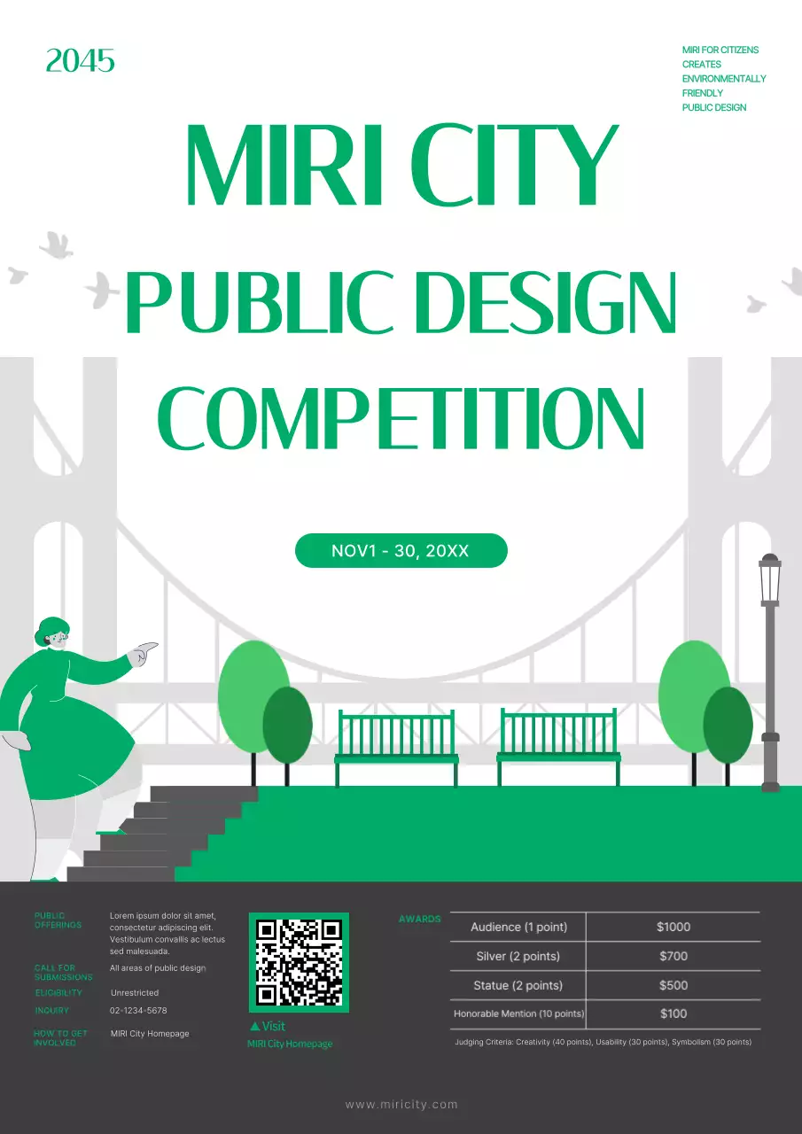 Green Modern Design Competition Announcement Poster