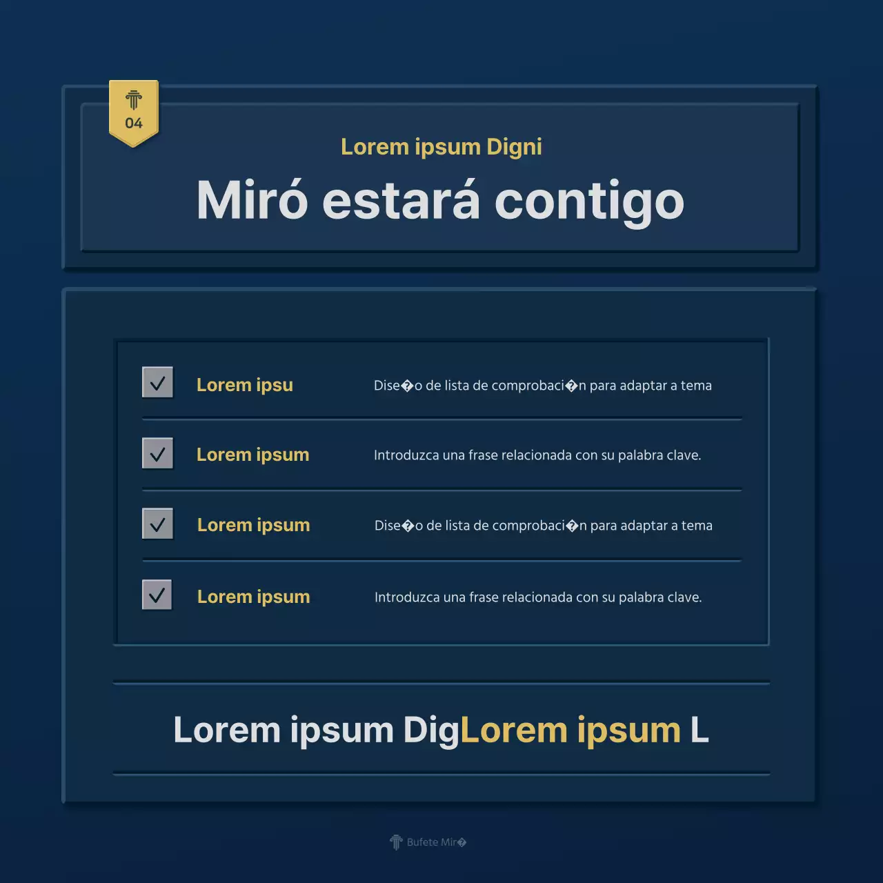 Un sencillo perfil de empresa de bufete de abogados en azul y amarillo