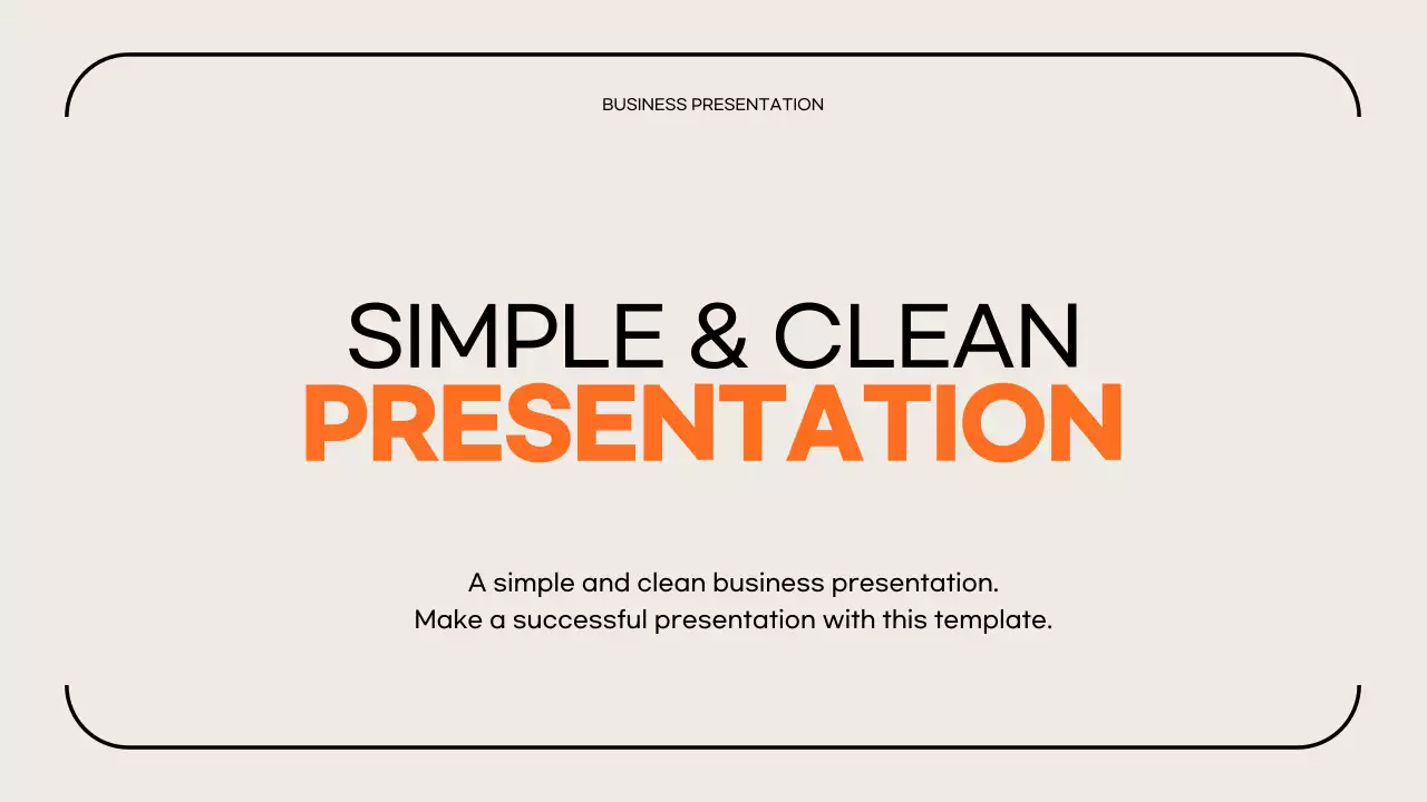 오렌지 미니멀 비즈니스 프레젠테이션