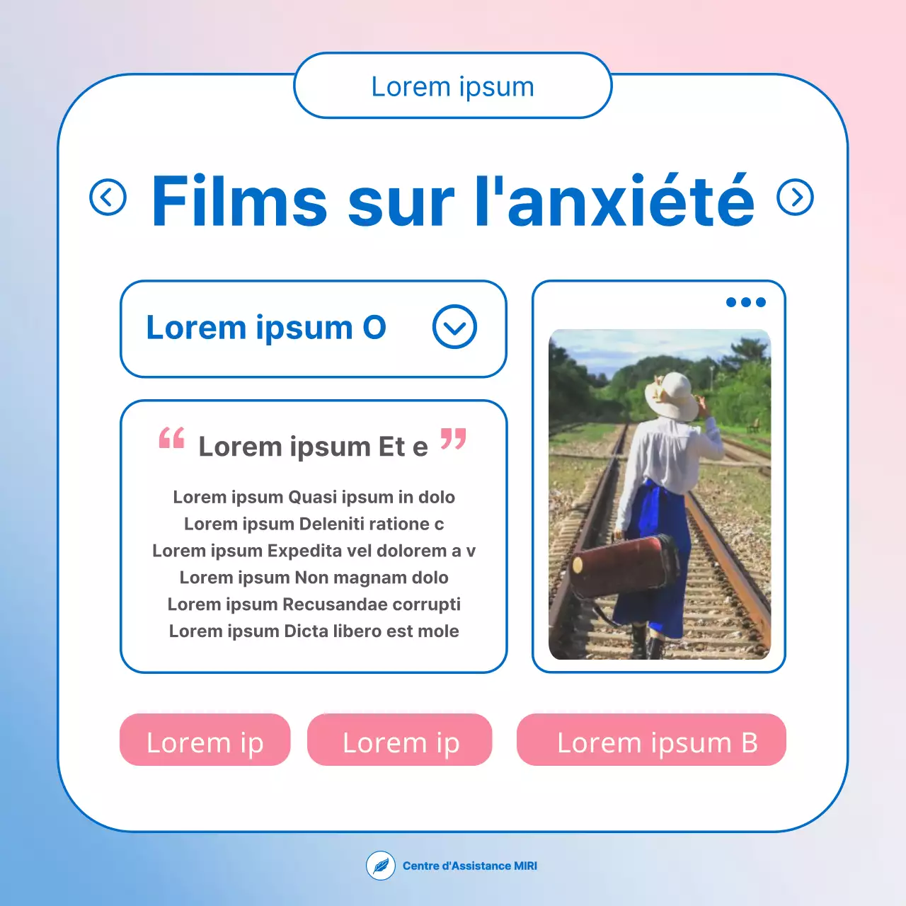 Un simple guide bleu clair et rose pour le service d'assistance téléphonique