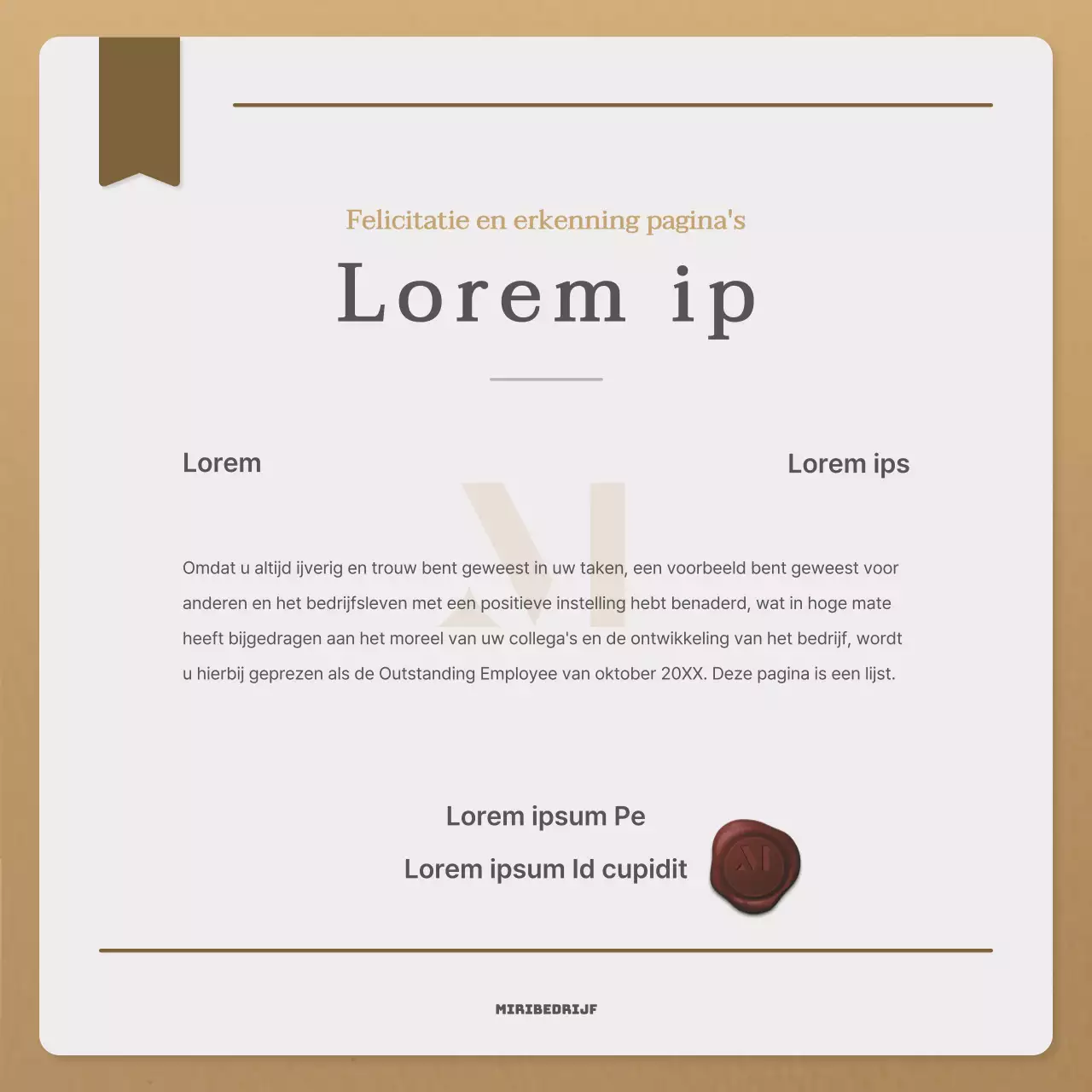 Een eenvoudige herfstbrief in beige en bruin nieuwsbriefpost