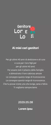 Calligrafia per la festa della mamma con illustrazione di garofano rosso