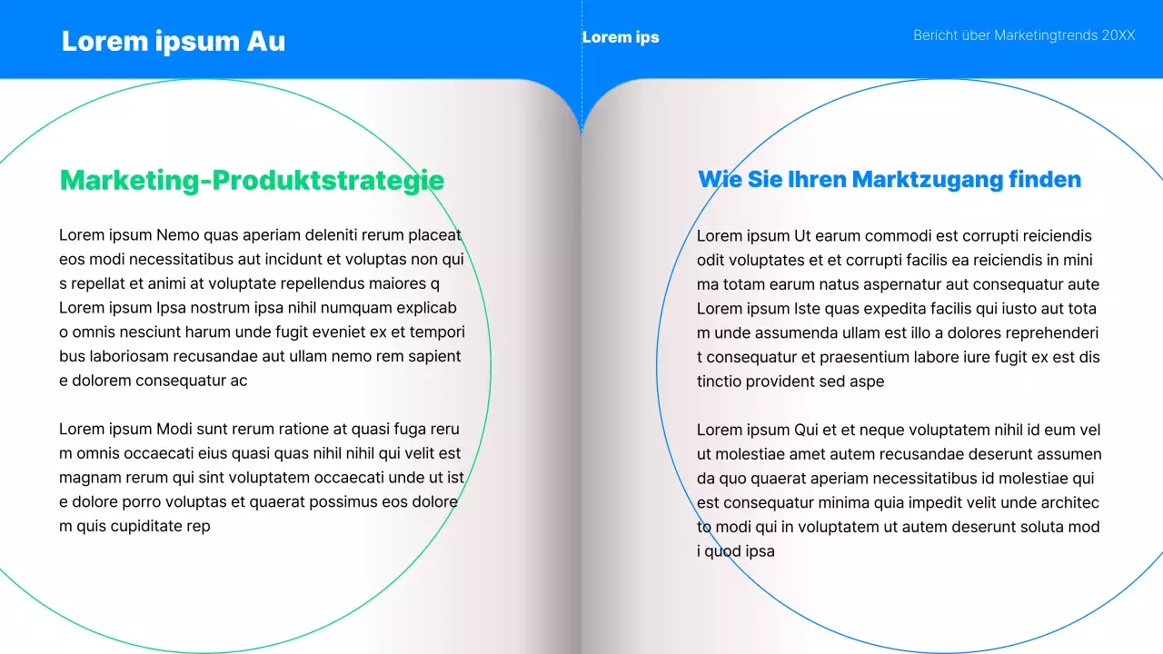 Kitschiger Marketing-Trendbericht der Generation MZ in Blau und Mint