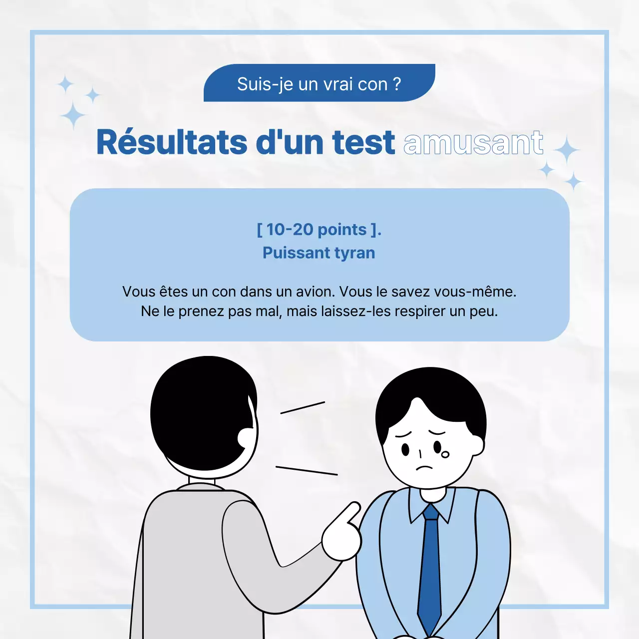 Une enquête kitsch, bleue et blanche, sur le thème de la gaffe