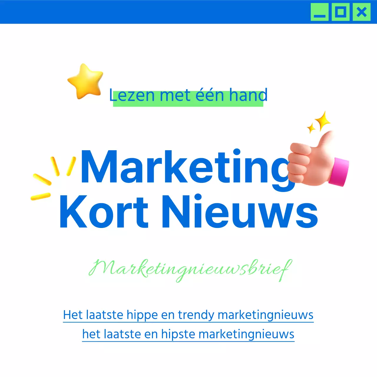 Promoot trendy marketingnieuws in chartreuse en blauw