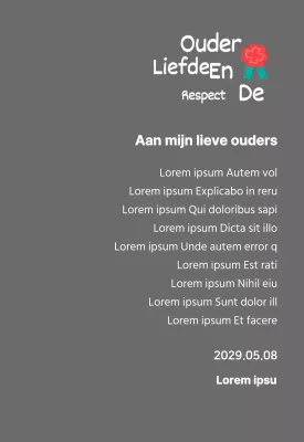 Moederdag kalligrafie met rode anjer illustratie