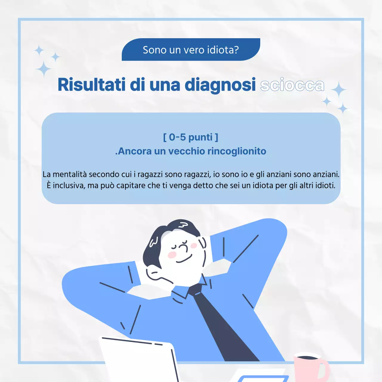 Un sondaggio kitsch in bianco e blu