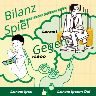 Kitschige Anzeige für ein grünes Balance-Spiel