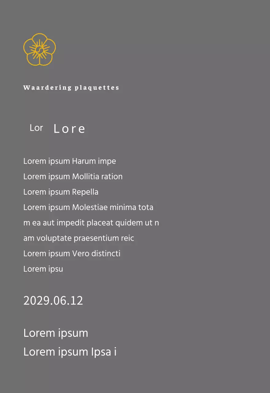 Line Flower's listing concept bedankplaatje