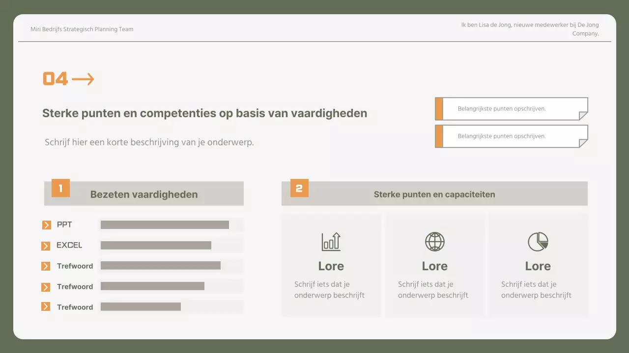 Eenvoudige zakelijke sollicitatiebrief in kaki en geel
