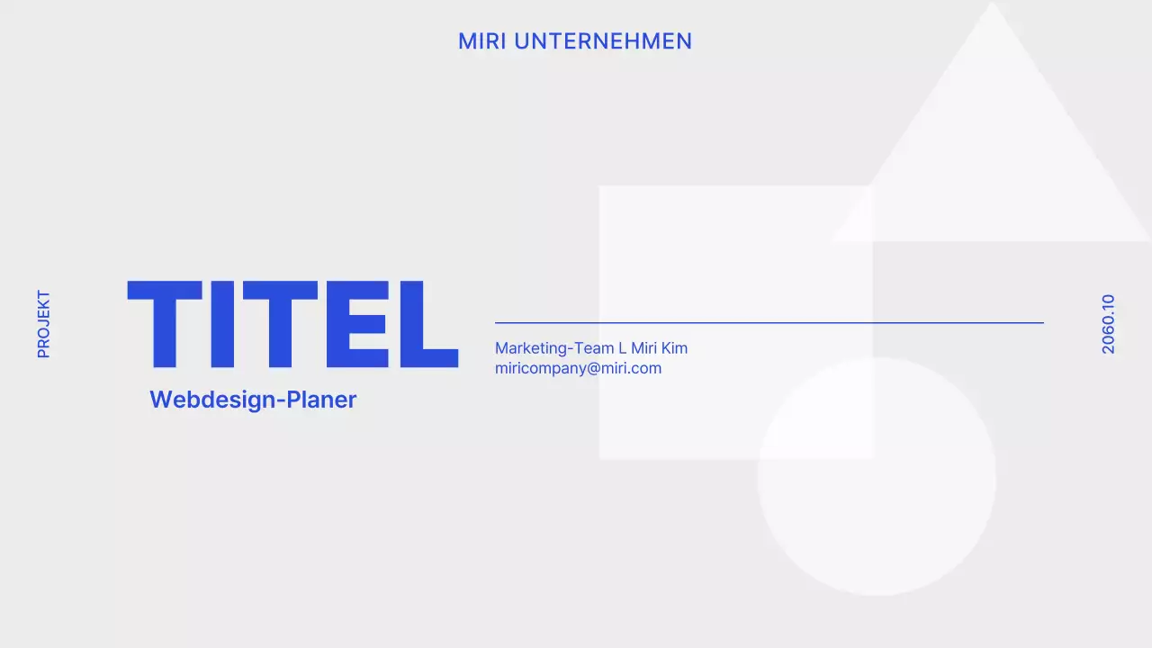 Minimalistische Unternehmenswebsite in Grau und Blau