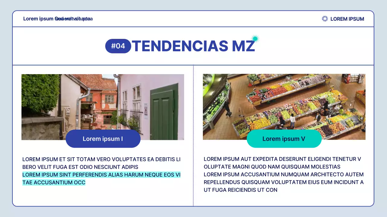 Un sencillo informe de tendencias de marketing en azul marino y menta