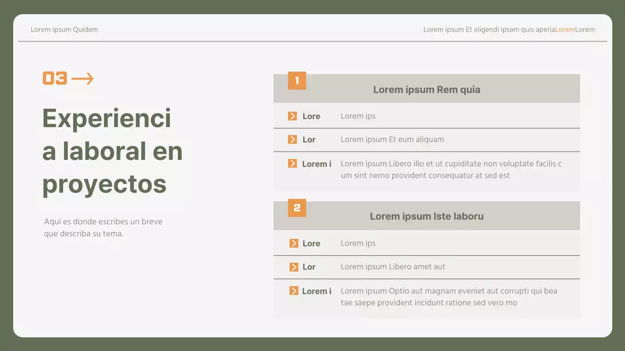 Sencilla carta de presentación corporativa para principiantes en caqui y amarillo