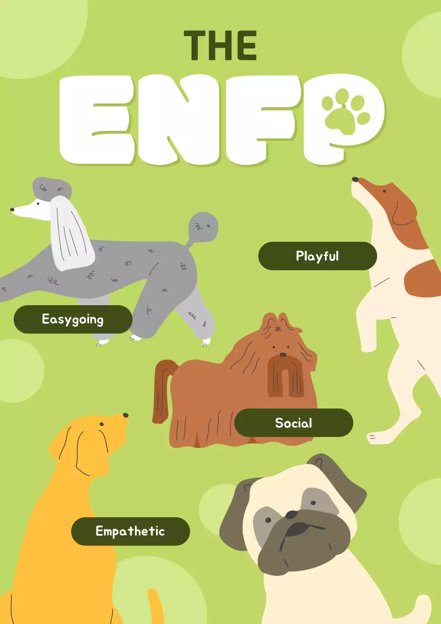 Promote your MBTI personality with a kitschy puppy in lime green