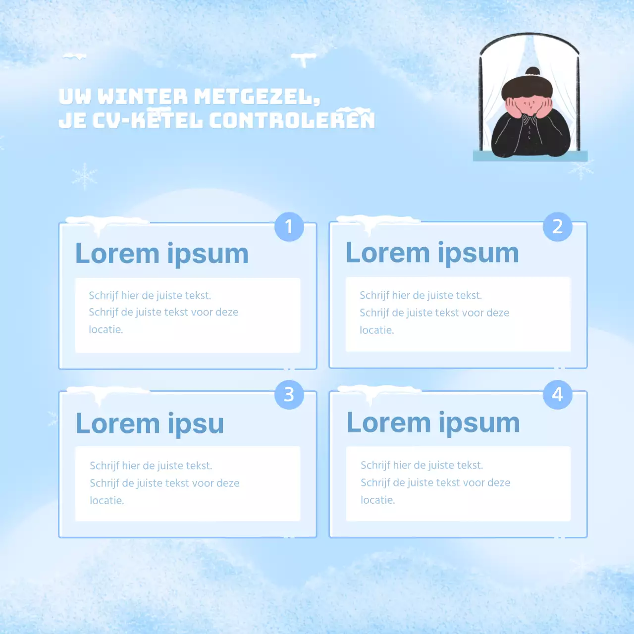 Een minimalistische, basic overwinteringspaal in lichtblauw en wit