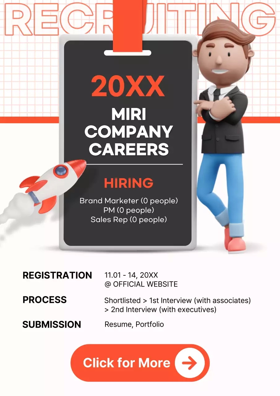 Orange Modern Recruitment Announcement Poster