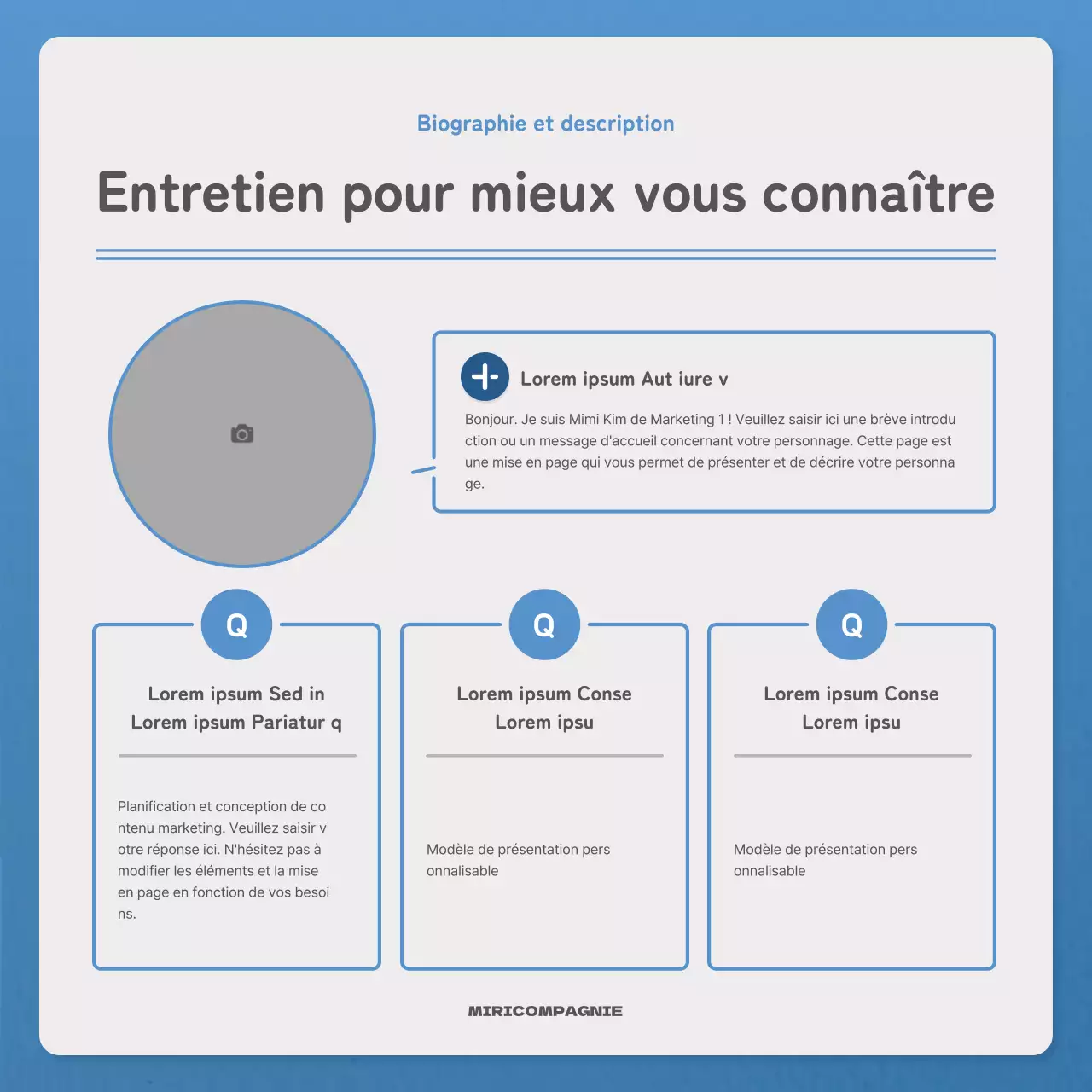 Une lettre simple en bleu et marine Lettre d'information