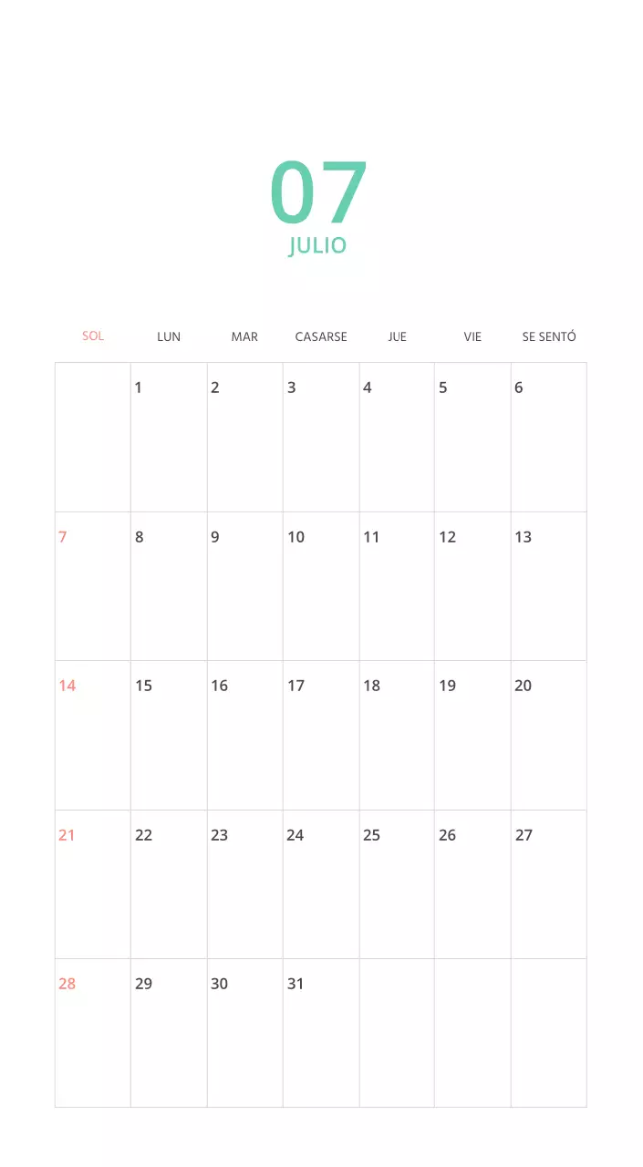 Calendario ilustrado multicolor