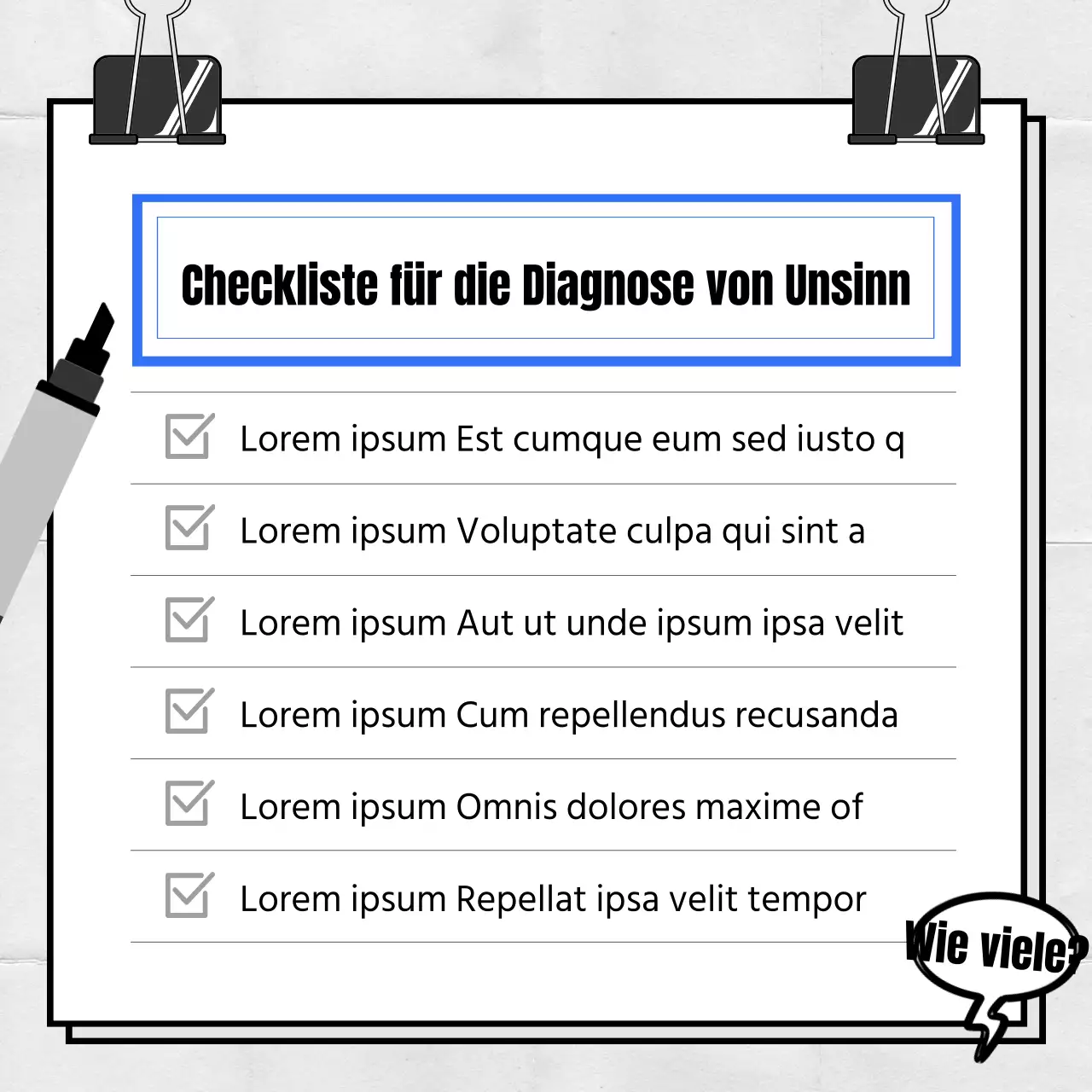 Ein einfacher, blau-weißer, alberner Diagnosetest