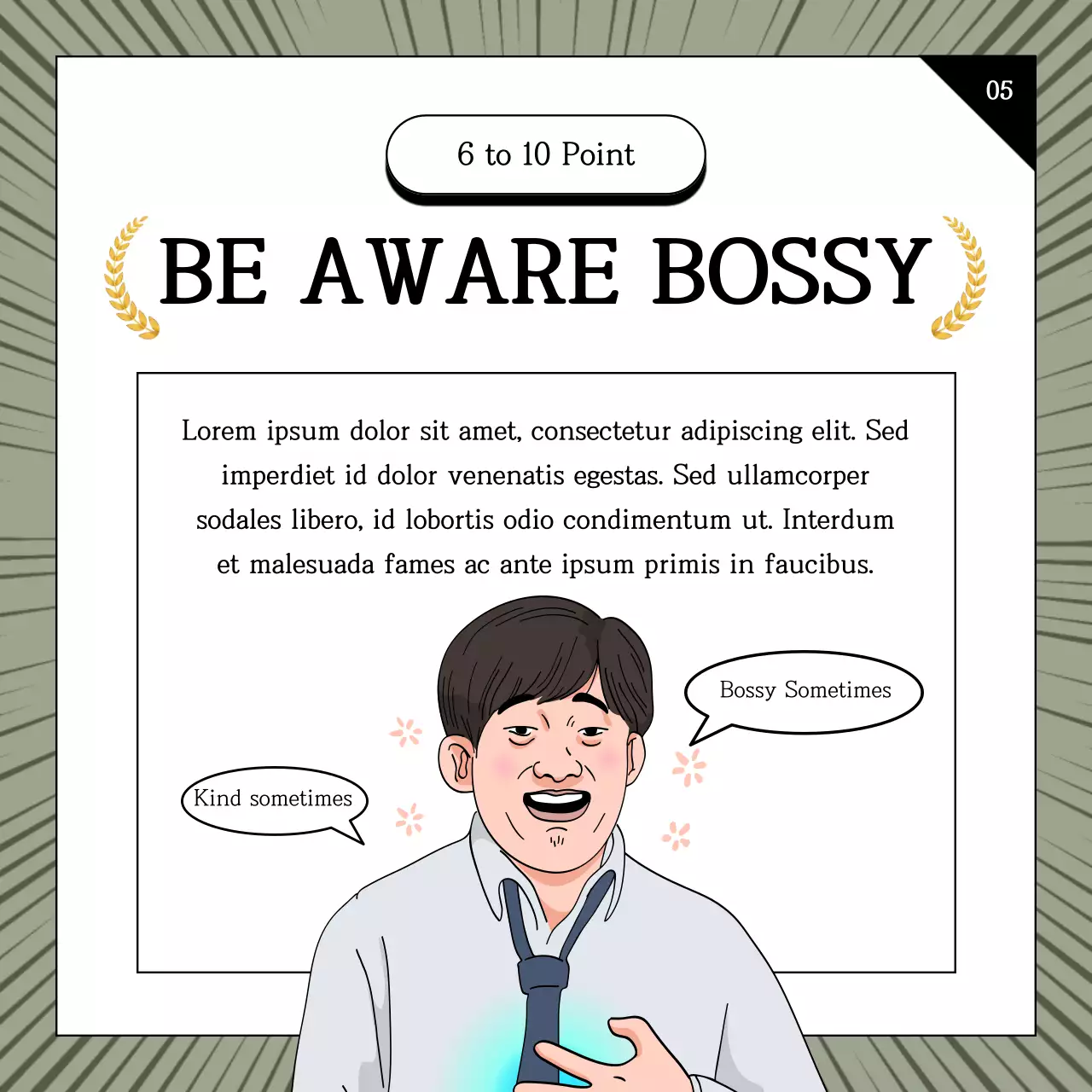 Sickening business humor posts in chartreuse and black