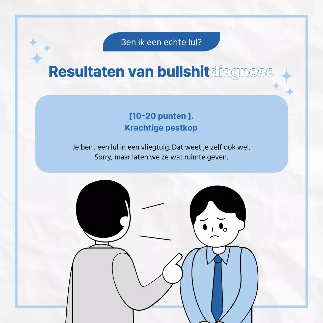 Een kitscherige blauw-witte enquête