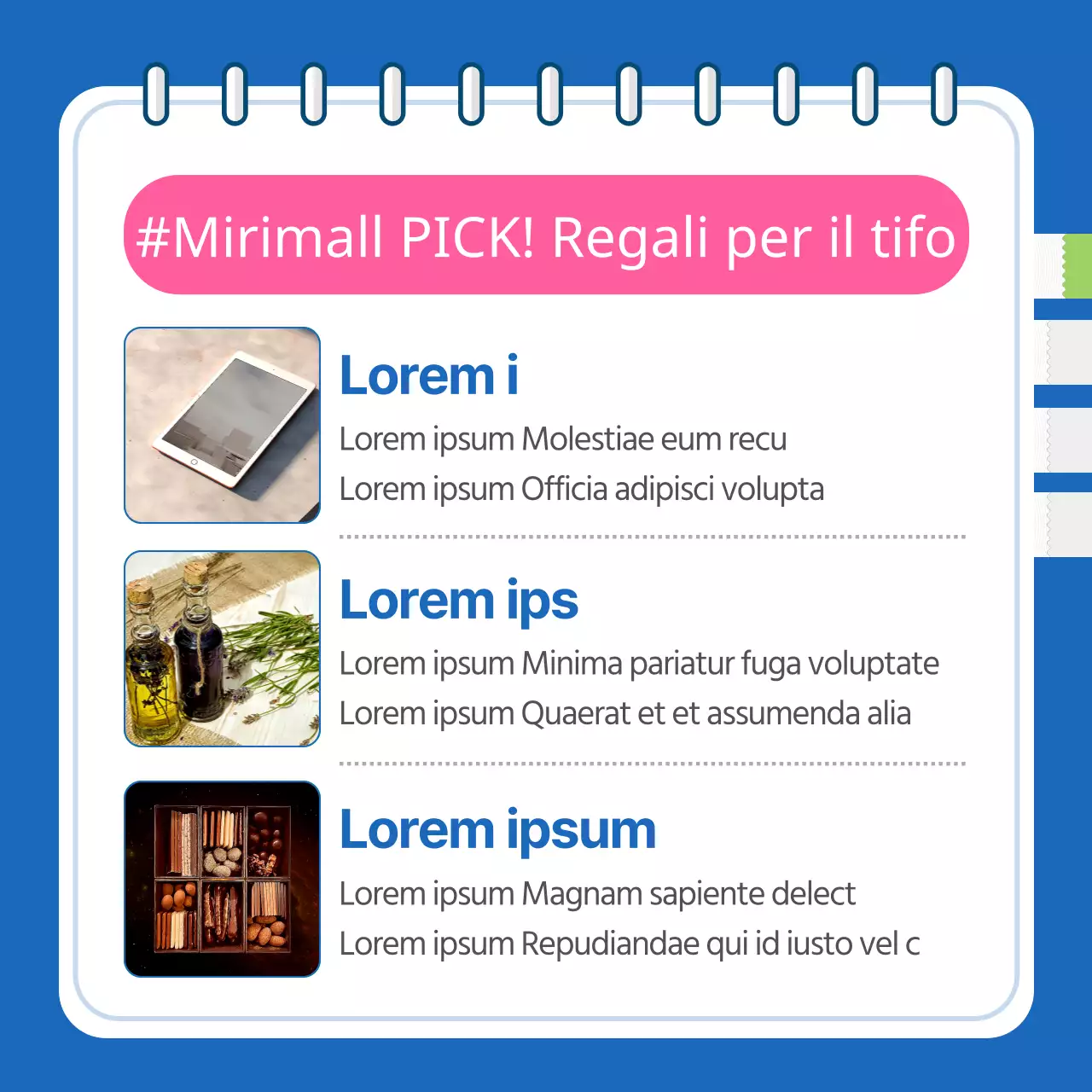 Suggerimenti per i regali per il test d'ammissione al college con colori blu e rosa acceso