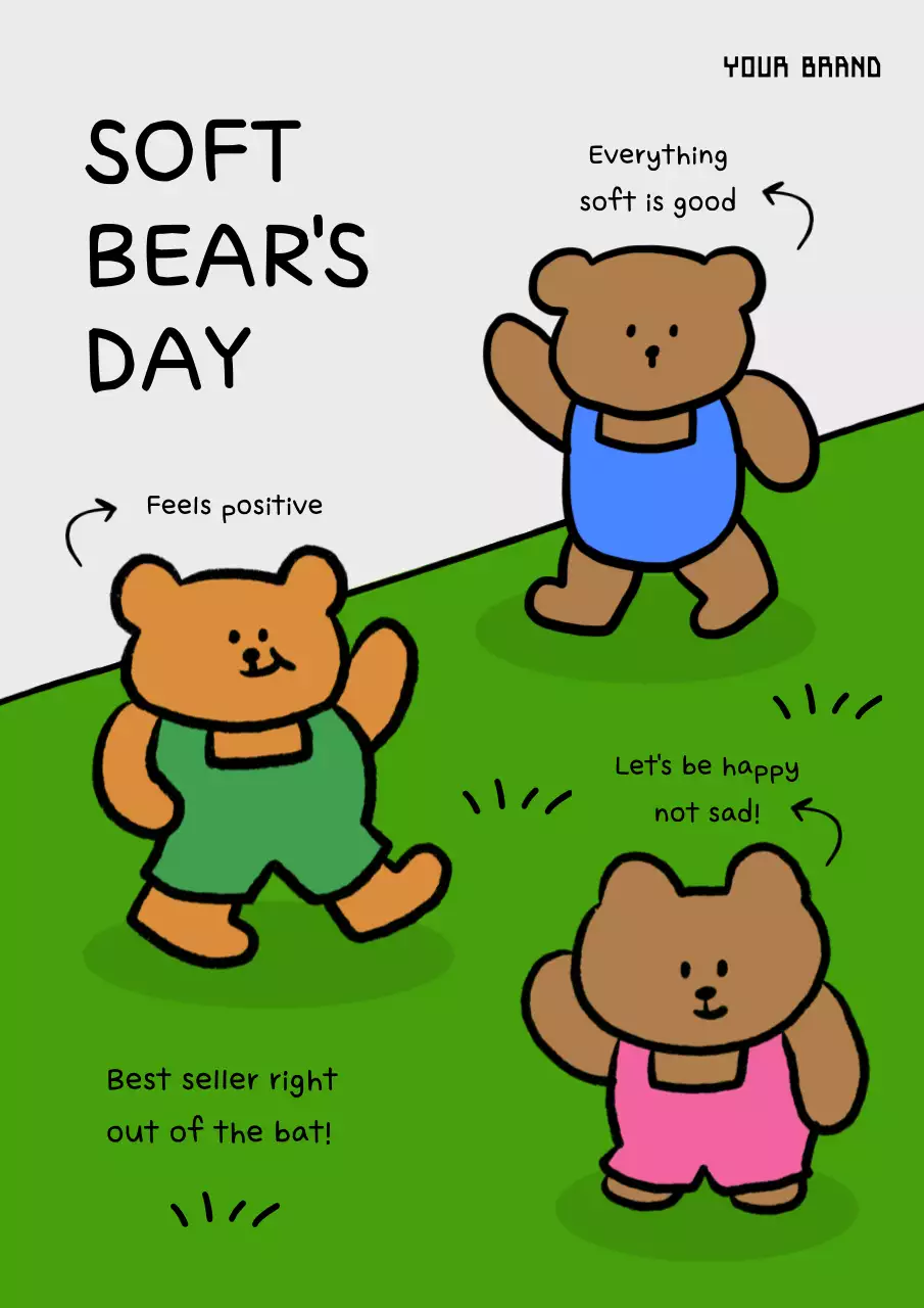 Green Simple Bear Advertisement Book Cover