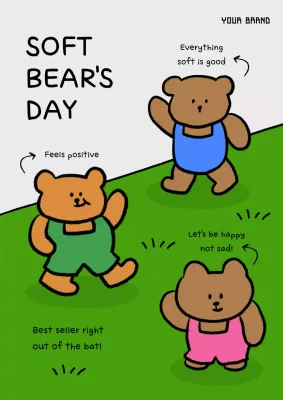 Green Simple Bear Advertisement Book Cover