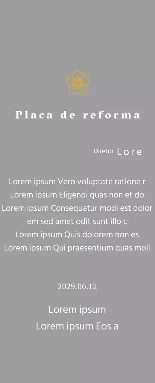 Placa de agradecimento do conceito de listagem da Line Flower