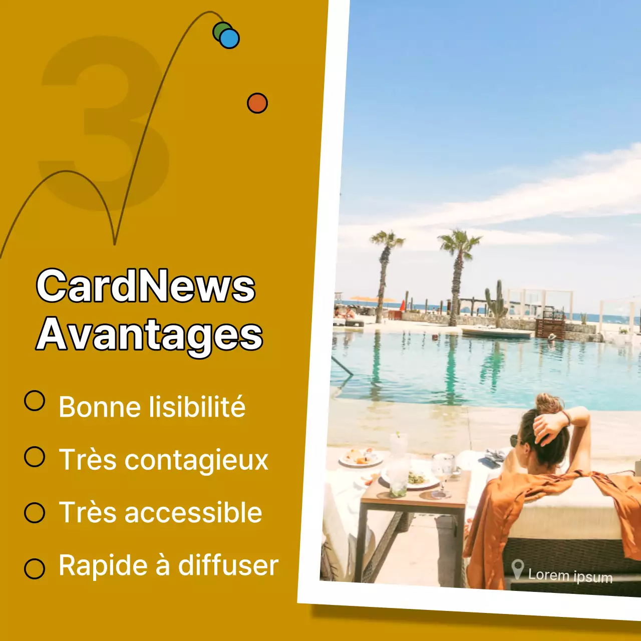 Un prospectus centré sur la photo avec une touche de bleu clair