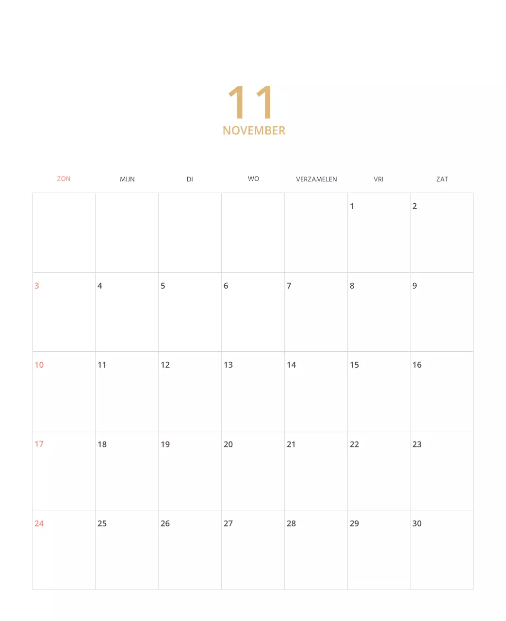 Veelkleurige geïllustreerde kalender