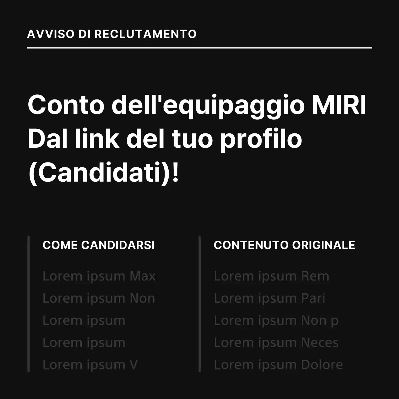 Un semplice annuncio di lavoro in nero e blu