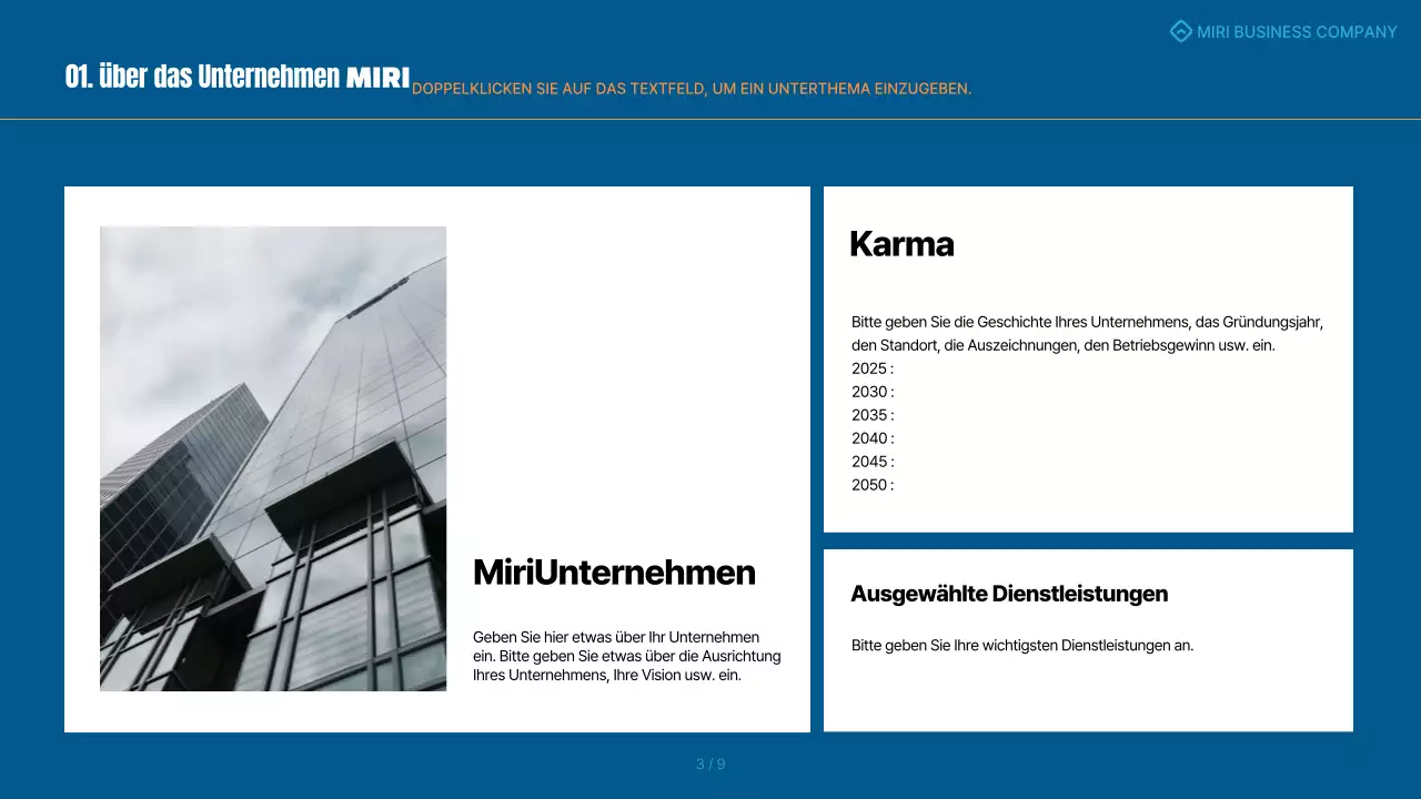 Eine einfache blau-orangefarbene Scorecard