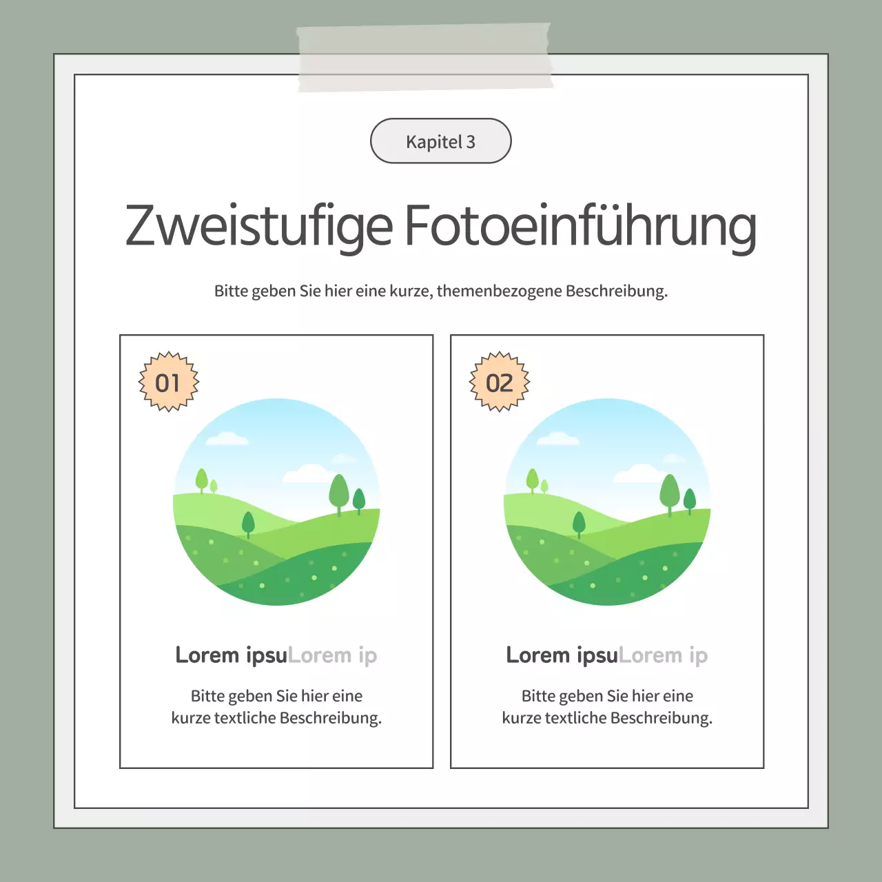 Ein einfaches khakifarbenes und weißes Business-Elevator-Pitch