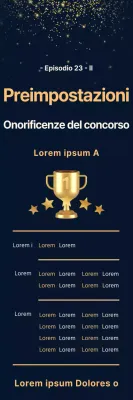 Promuovere la partecipazione a un concorso con un trotto dorato su sfondo blu navy