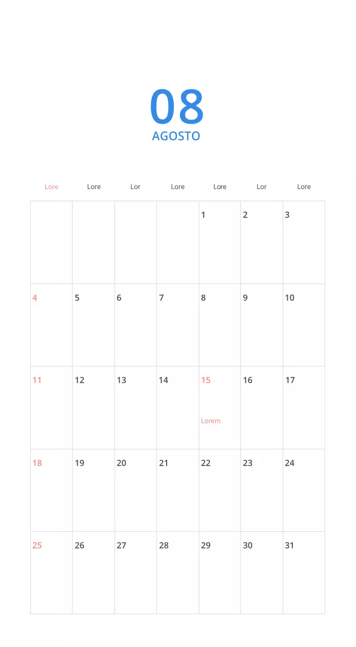 Calendario illustrato multicolore