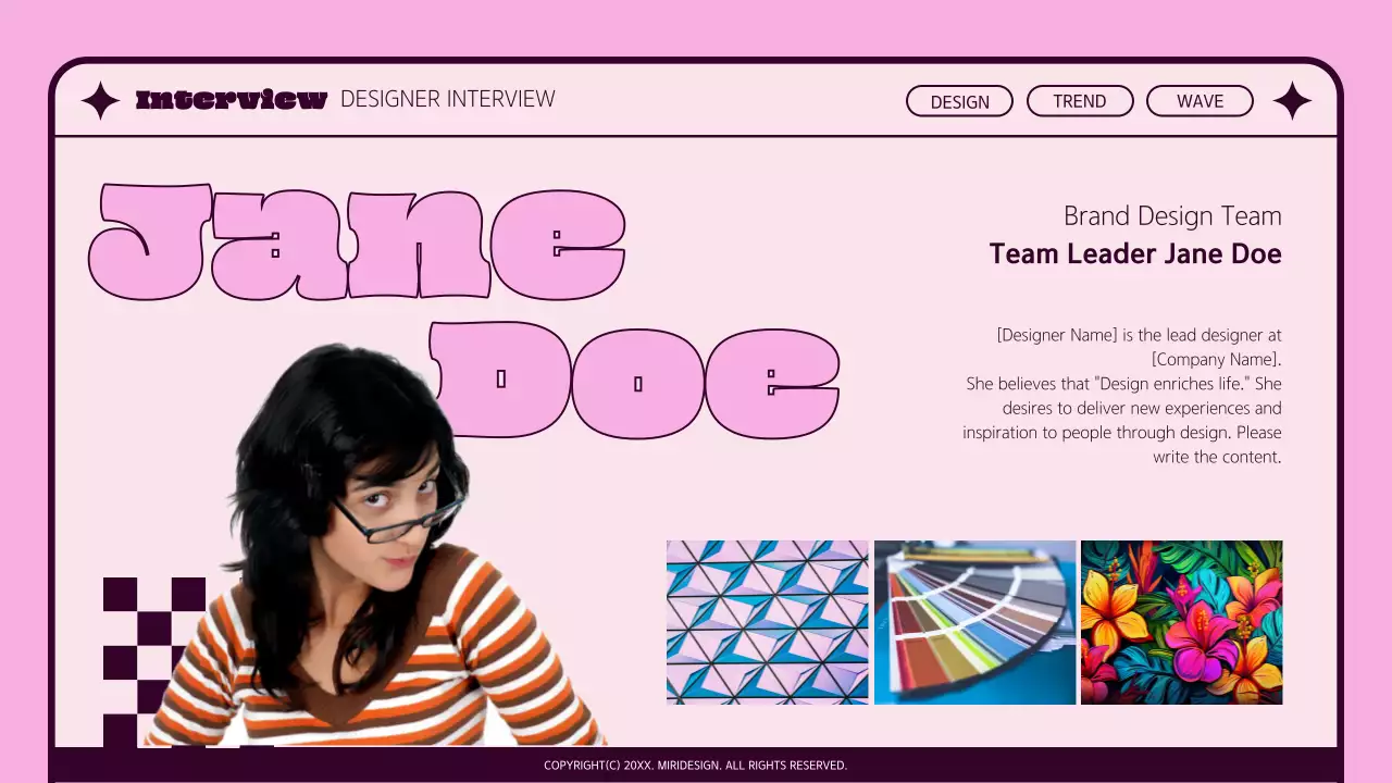 핑크 트렌디 디자인 뉴스레터 프리젠테이션