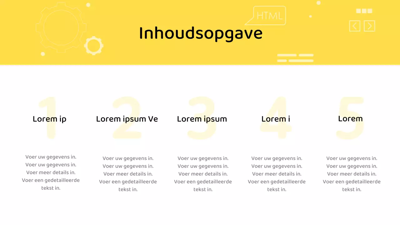 Eenvoudig IT-scorecardrapport met gele achtergrond