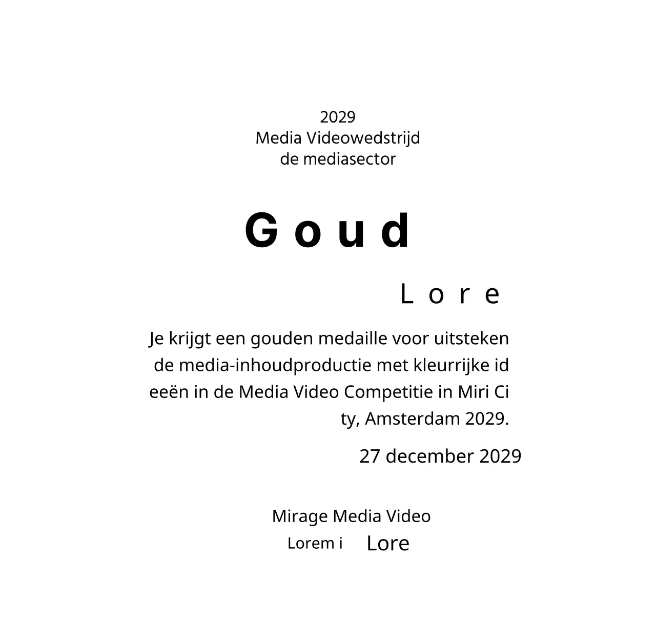 Winnende plaquettes voor een keurig wedstrijdconcept