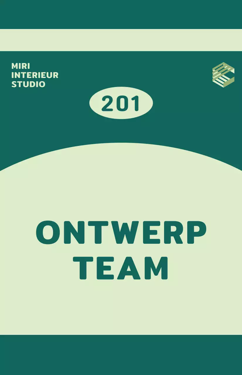 Venstervlag met teamnaam gemarkeerd in een groen kleurenschema