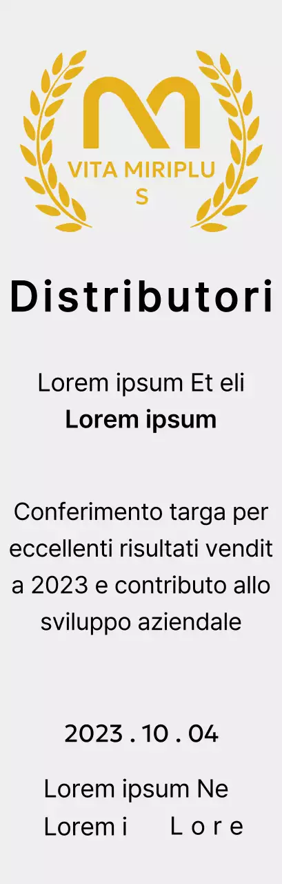 Targa di merito con logo del marchio e corona d'alloro nel concetto di Outstanding Dealer Award.